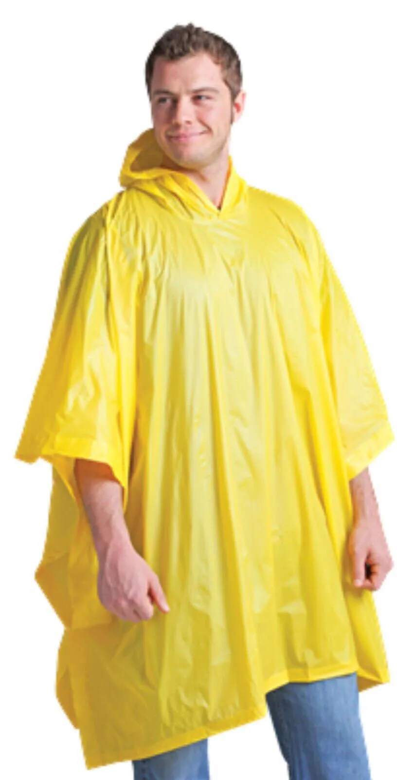 (1 Pack) PVC Rain Poncho for Adults Waterproof Emergency Hooded Poncho Raincoat