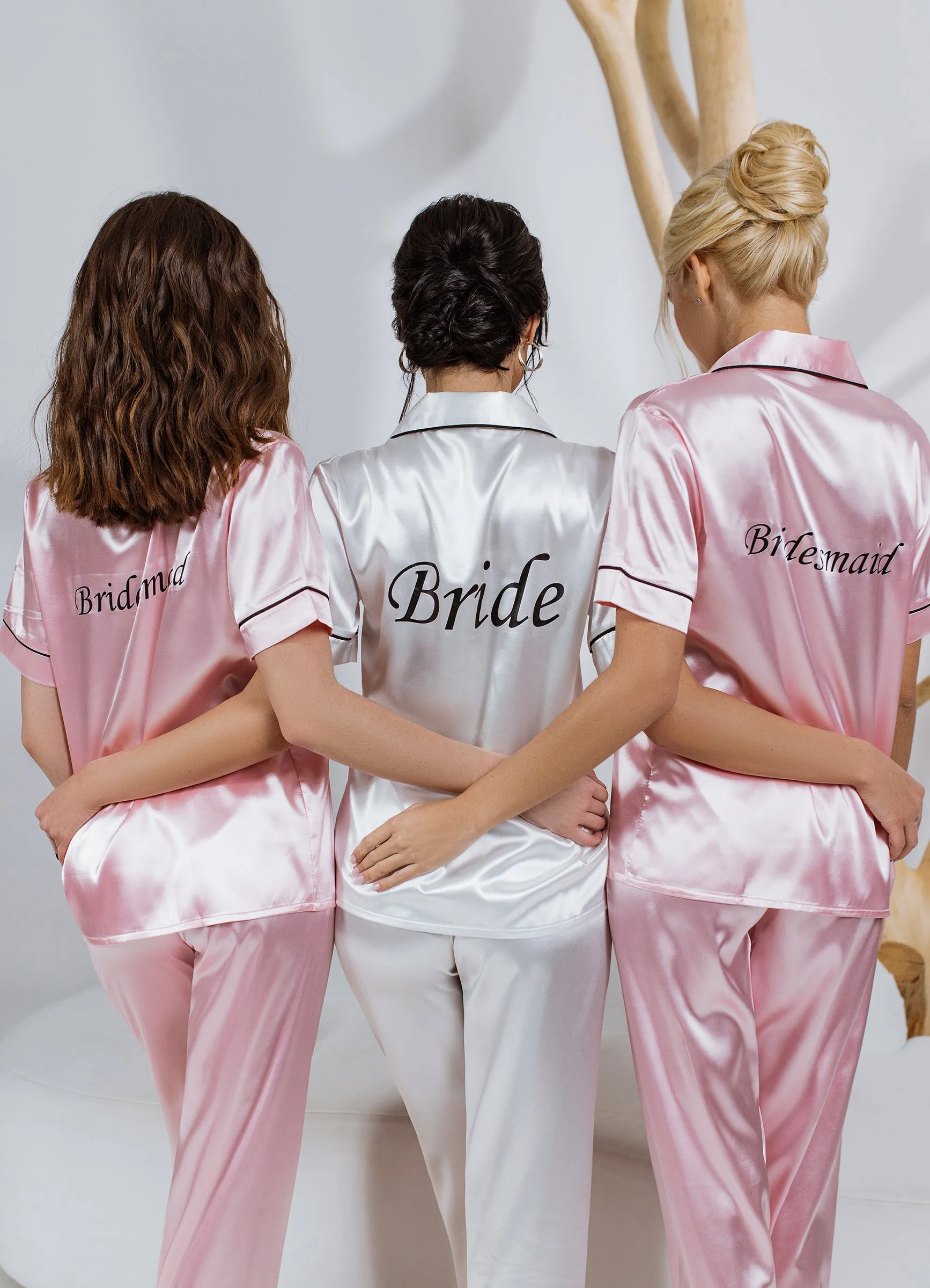 Bachelorette Custom Satin Pajamas for Bridesmaids Bridal Shower - Sh   Long