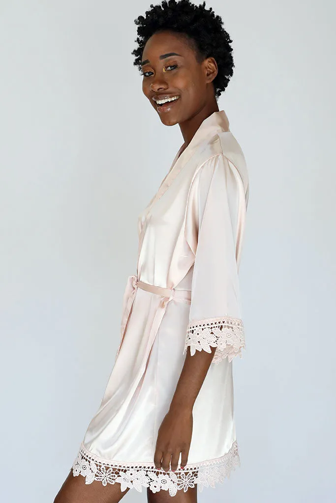 Blush Lila Lace Bridal Robe