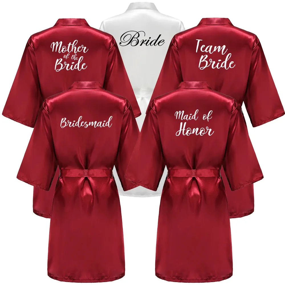 Bridal Party Custom Satin Robes for After Party Weddings