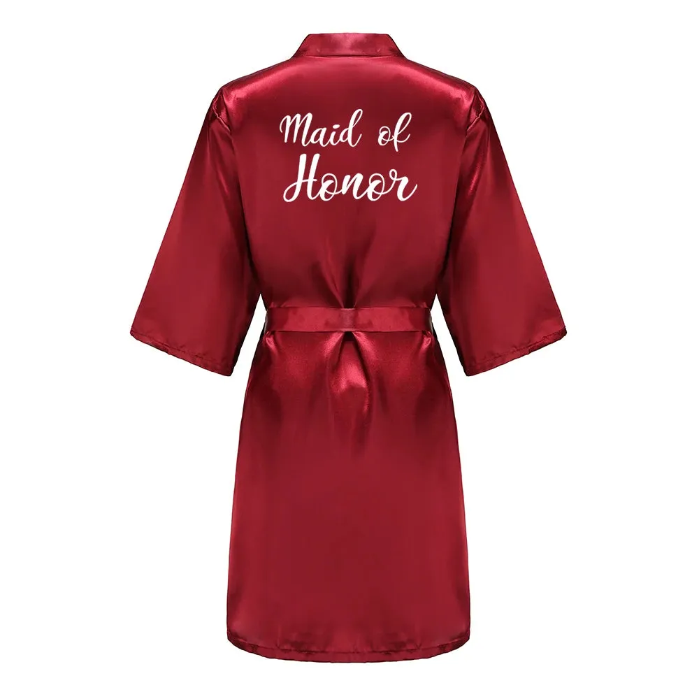 Bridal Party Custom Satin Robes for After Party Weddings