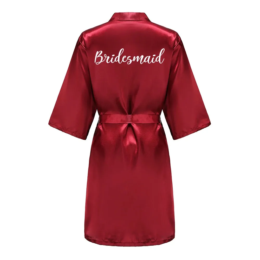 Bridal Party Custom Satin Robes for After Party Weddings