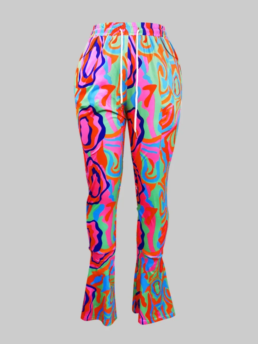 Casual Multi Color Printed Fashion Pants