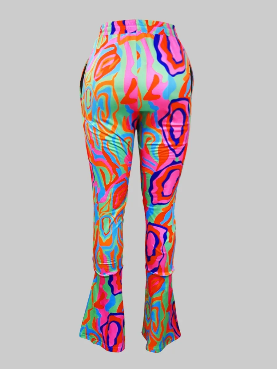 Casual Multi Color Printed Fashion Pants