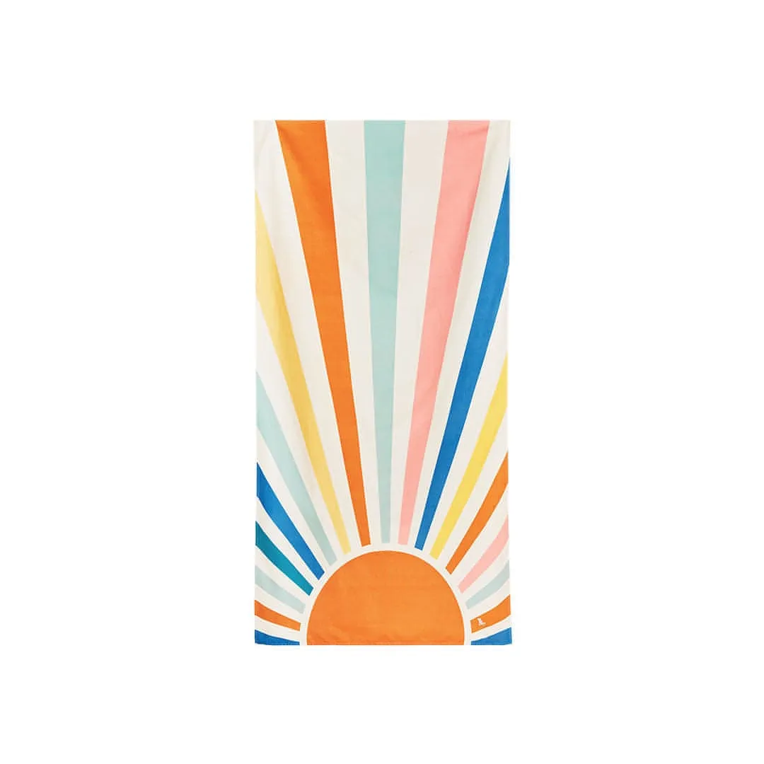 Dock & Bay Cabana Beach Towel - Stripes Go Wild: Retro Rising Sun