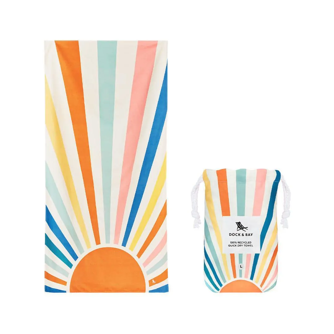 Dock & Bay Cabana Beach Towel - Stripes Go Wild: Retro Rising Sun