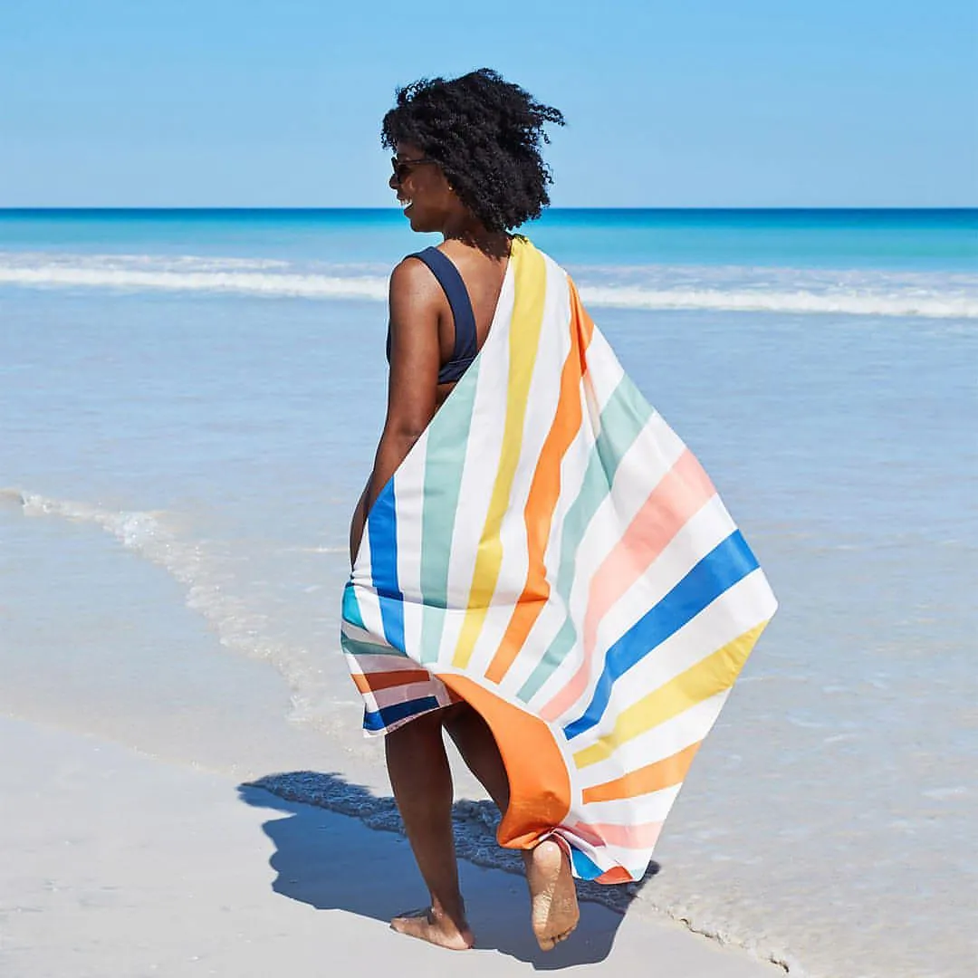 Dock & Bay Cabana Beach Towel - Stripes Go Wild: Retro Rising Sun