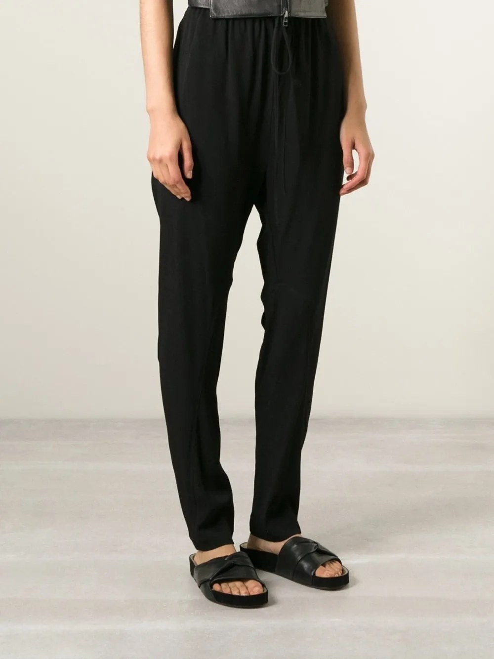 Drawstring Drop Crotch Trousers