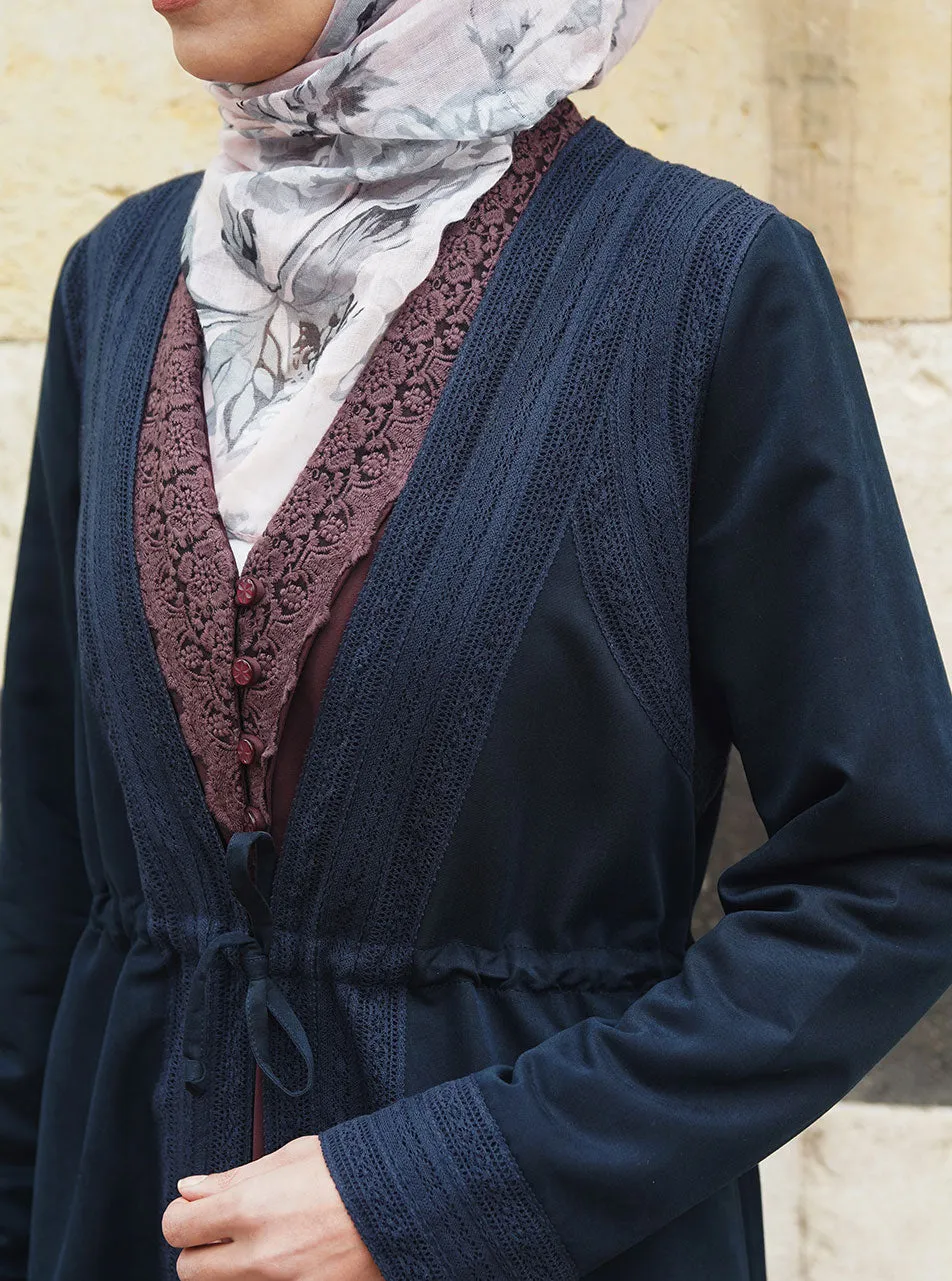 Dual Lace Maxi Cardigan