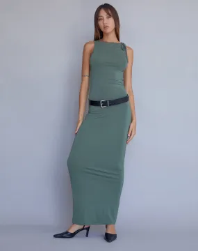 Elinor Maxi Dress in Slinky Olive