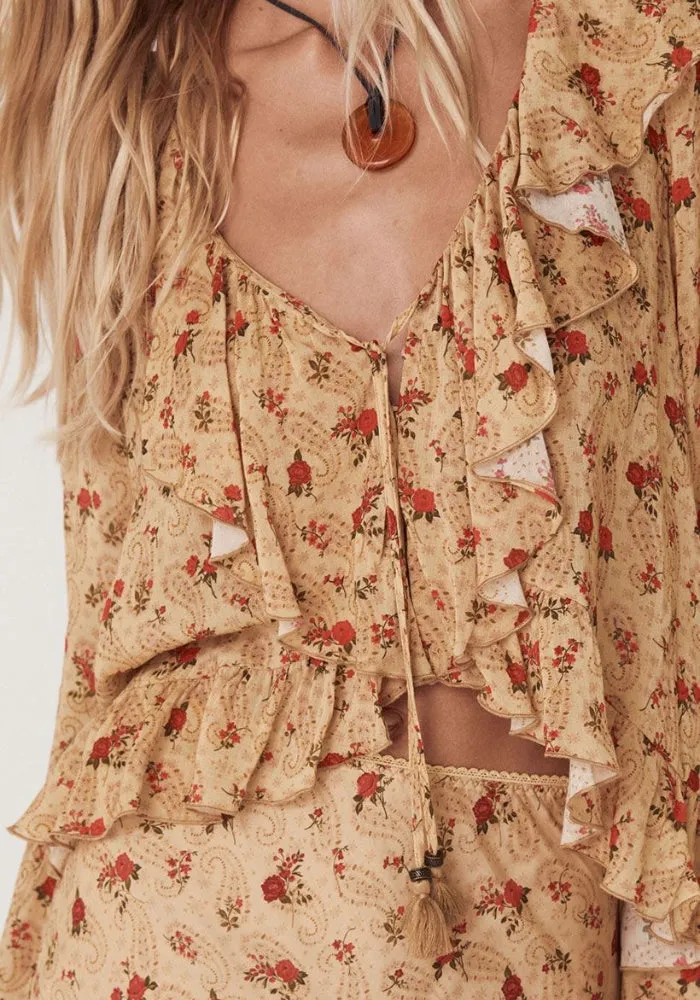 Fleur Frill Blouse - Butterscotch