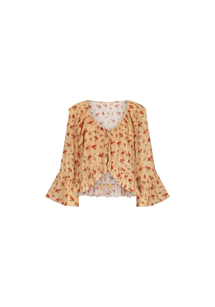 Fleur Frill Blouse - Butterscotch