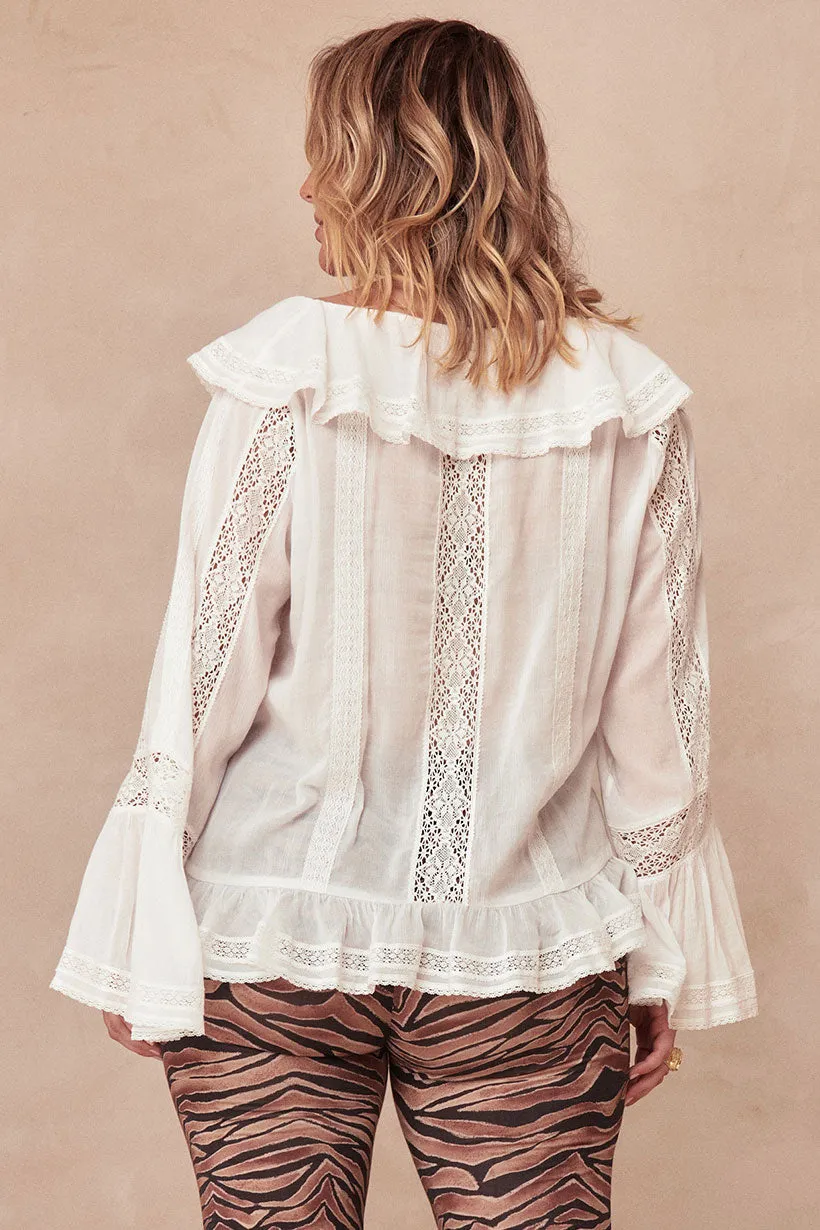 Fleur Lace Frill Blouse