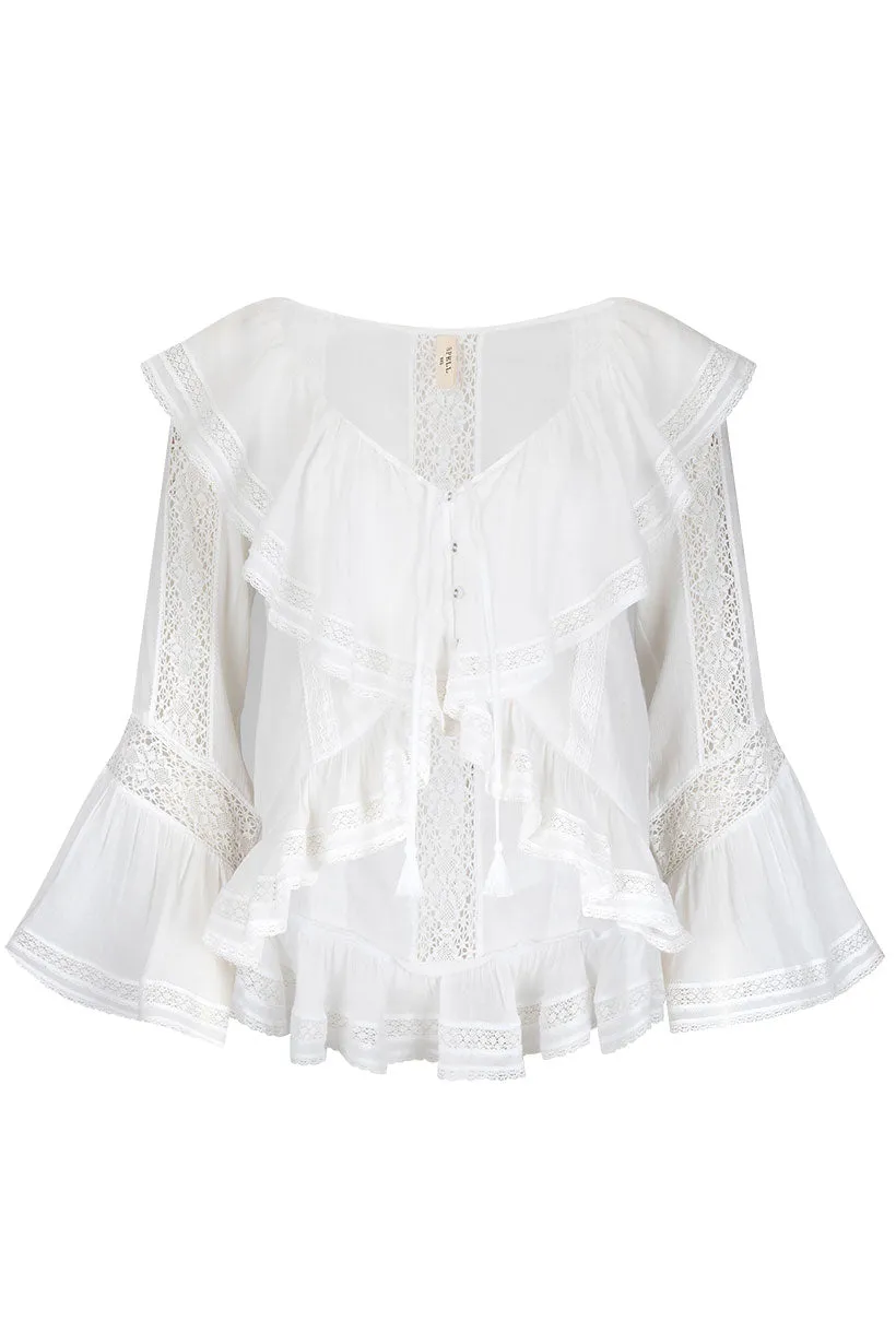 Fleur Lace Frill Blouse