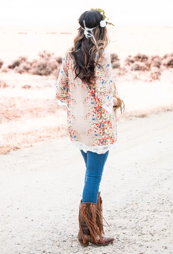 Floral & Lace Kimono | 5 Colors