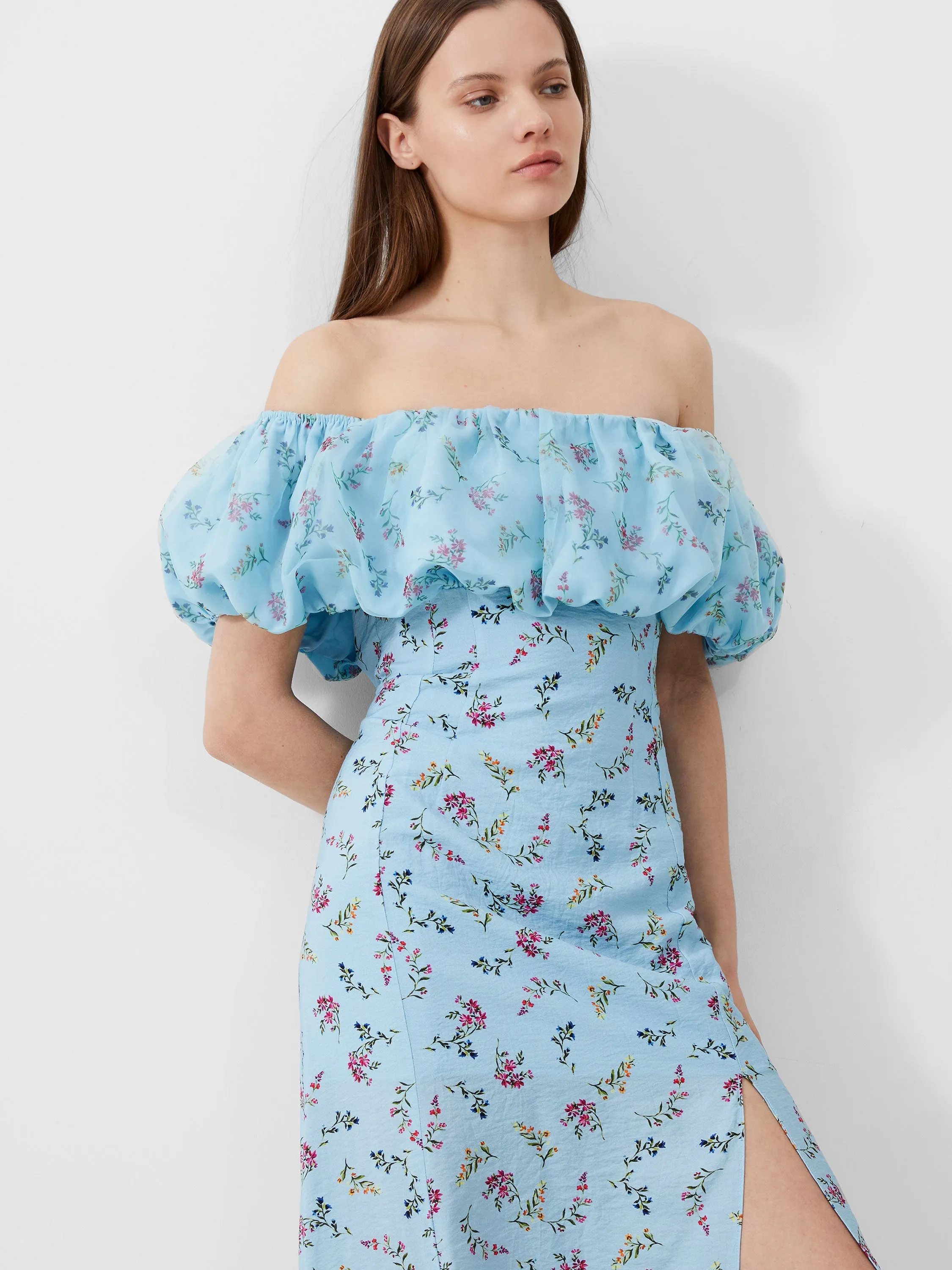 Floriana Ciarra Organza Bardot Midi Dress