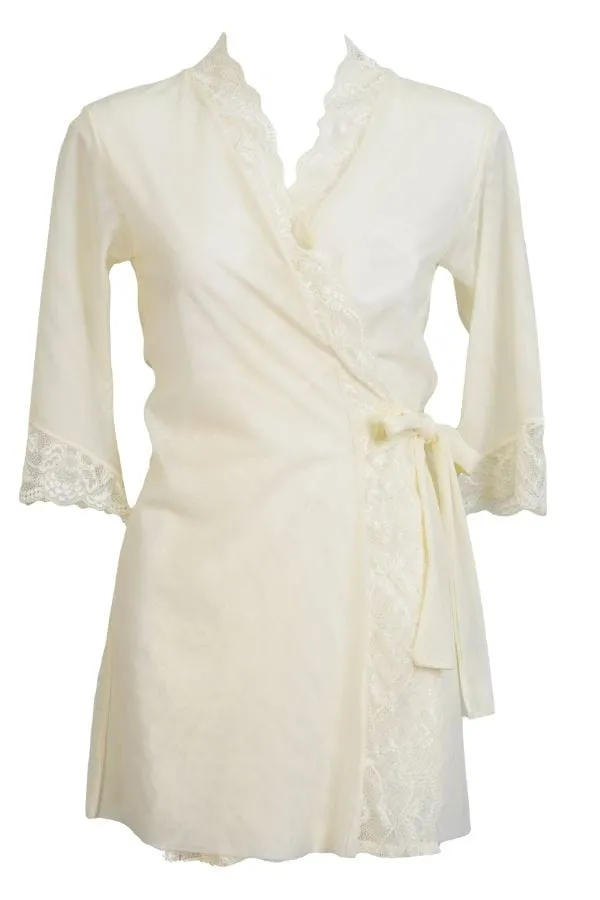 Fortuna Wrap Robe - Ivory