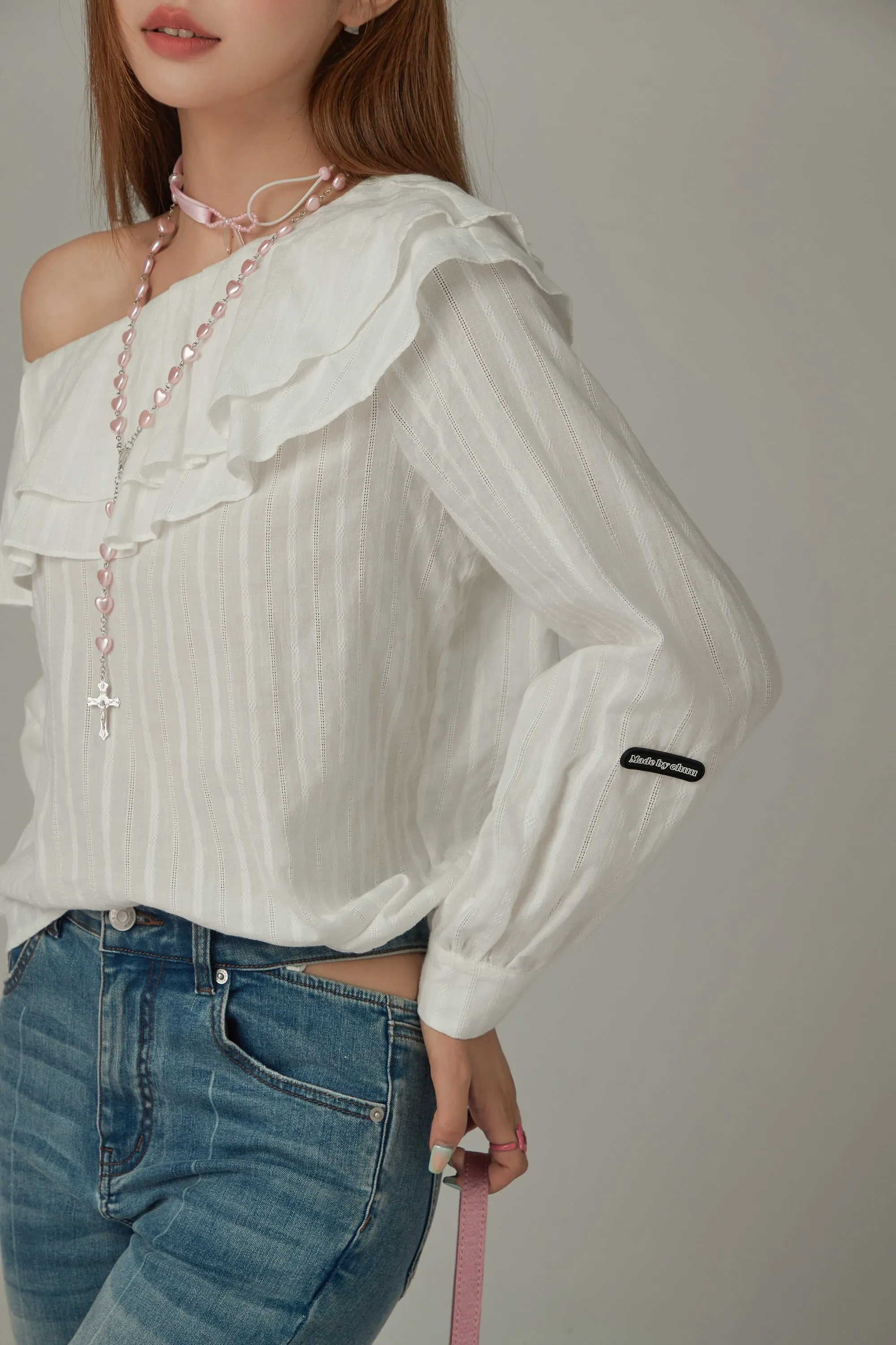 Frill Big Collar Blouse