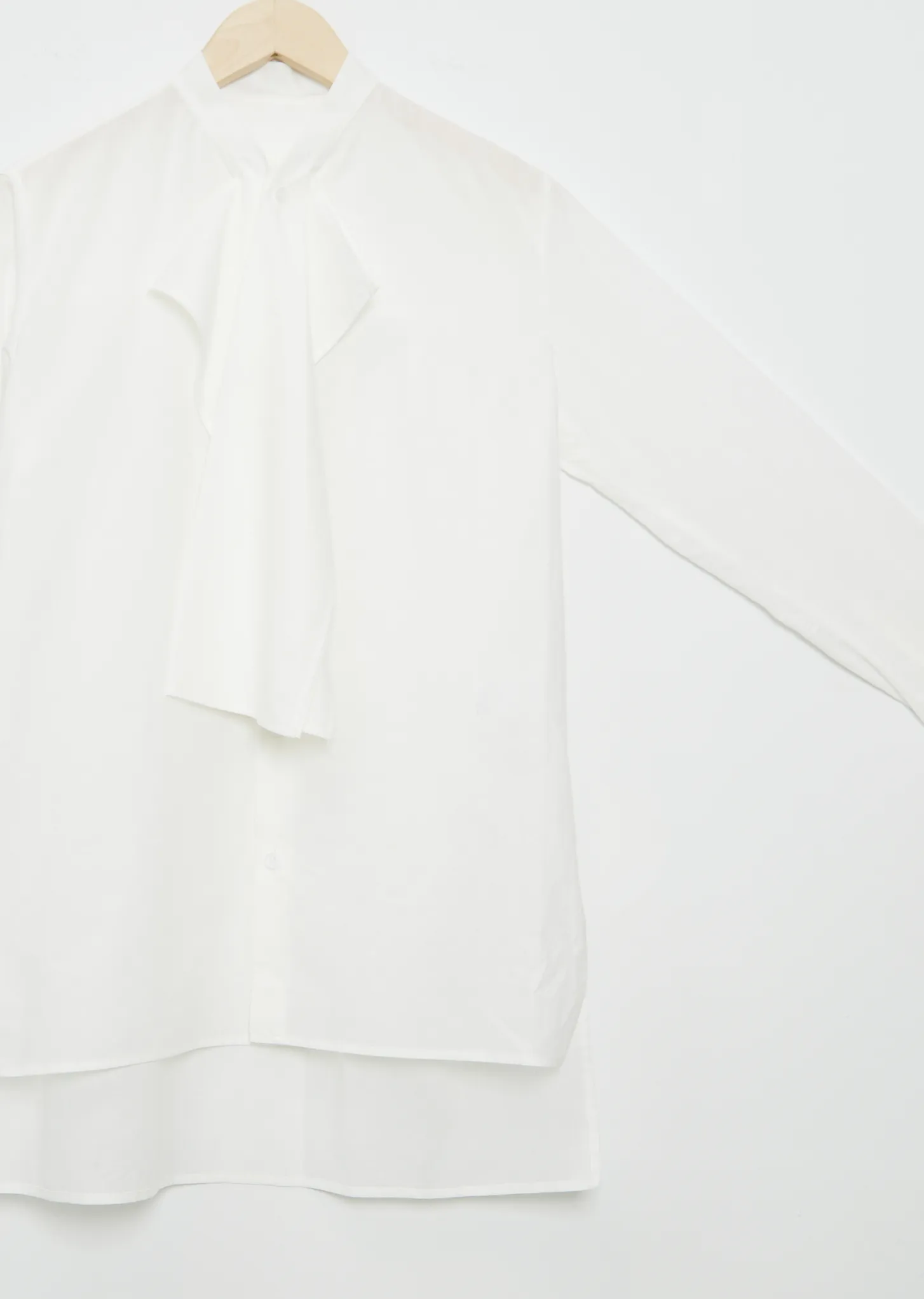 Frill Collar Cotton Shirt — White