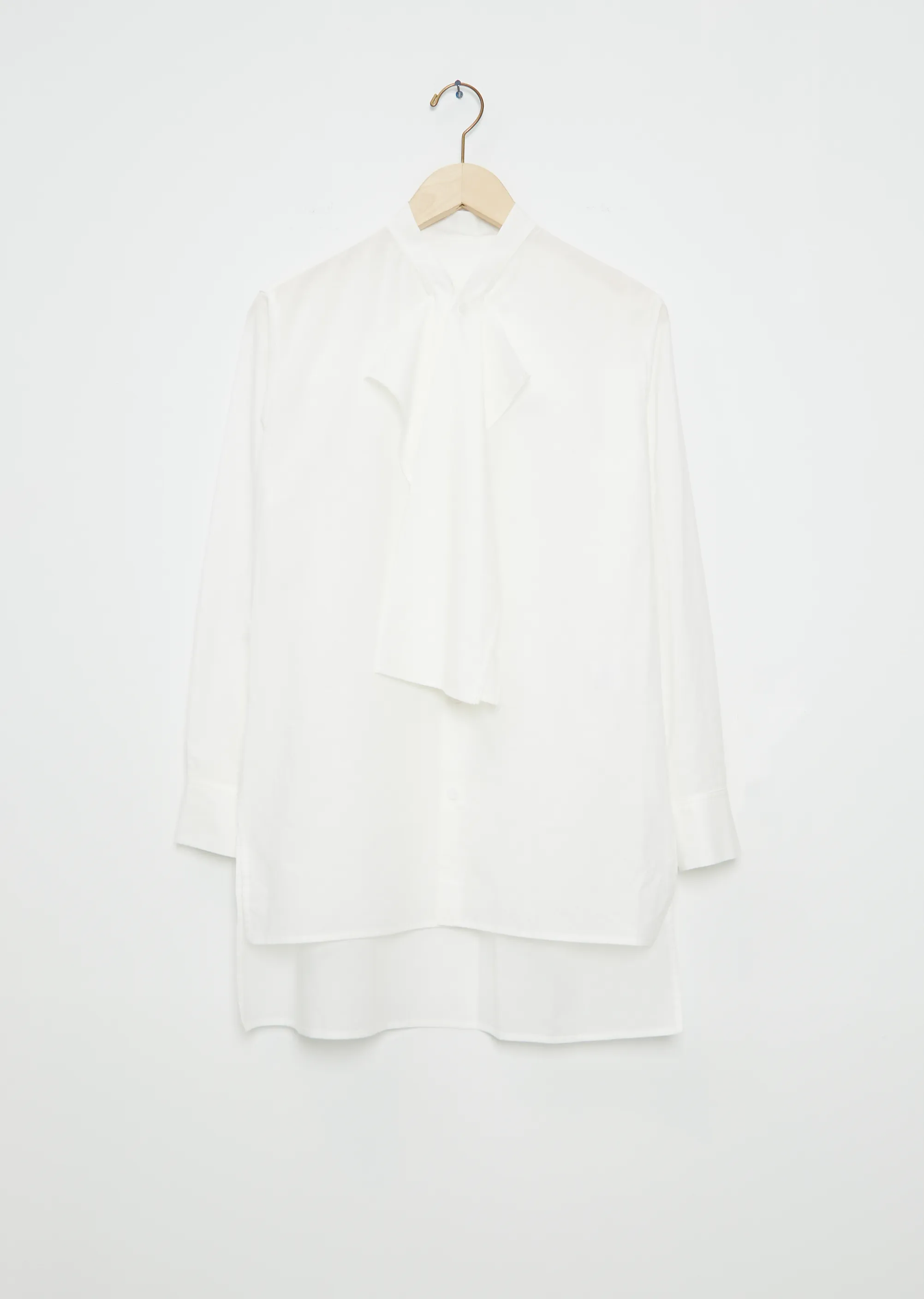 Frill Collar Cotton Shirt — White