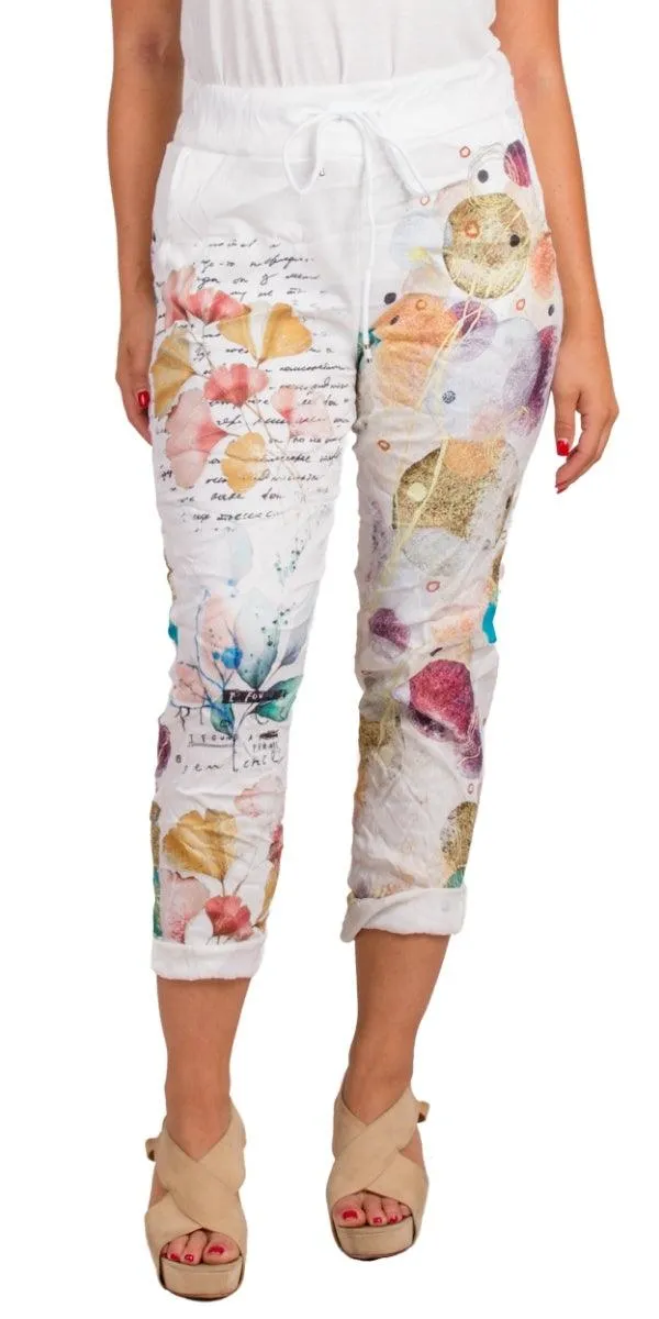 Geniviv Poppy Print Pant