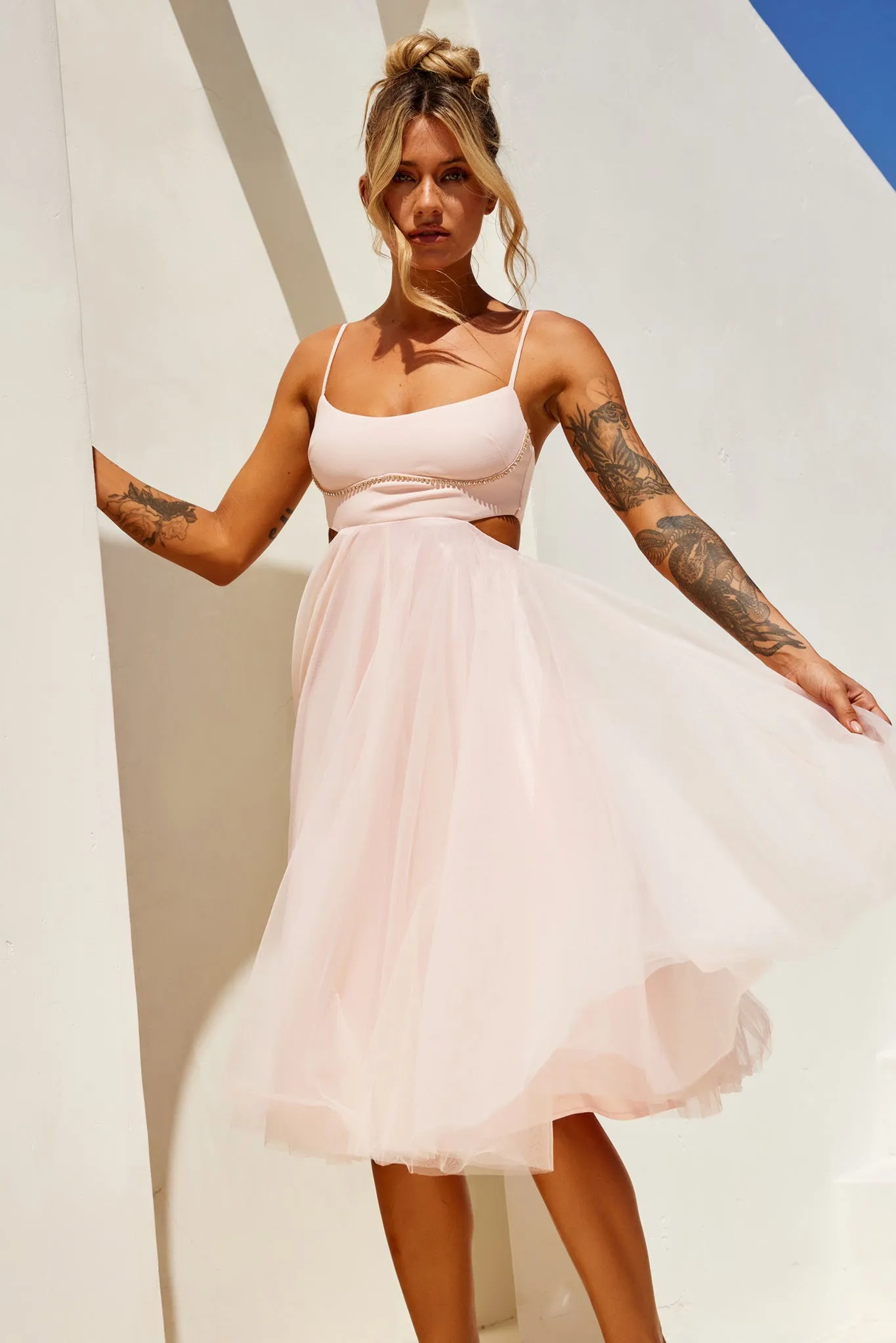 Got Glam Midi Dress - Blush