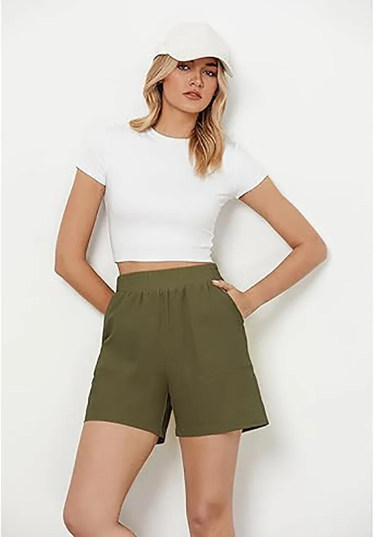 GRAPENT Women's Regular Lounge Casual High Rise Pocket Shorts