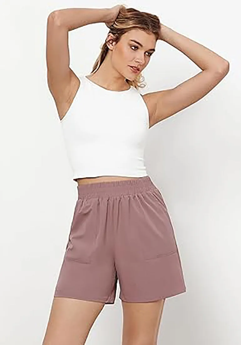 GRAPENT Women's Regular Lounge Casual High Rise Pocket Shorts