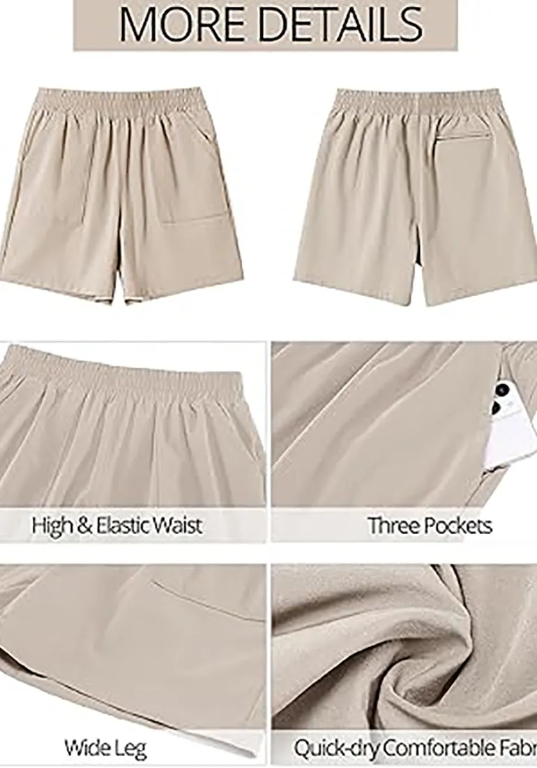 GRAPENT Women's Regular Lounge Casual High Rise Pocket Shorts