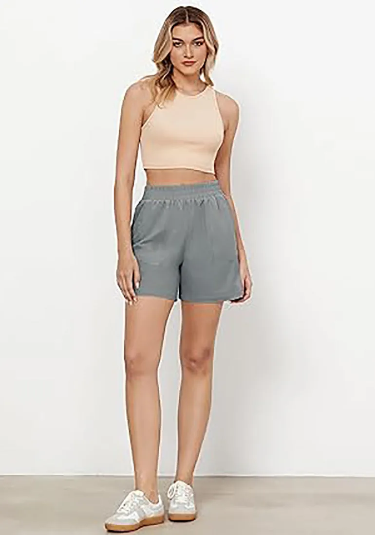 GRAPENT Women's Regular Lounge Casual High Rise Pocket Shorts