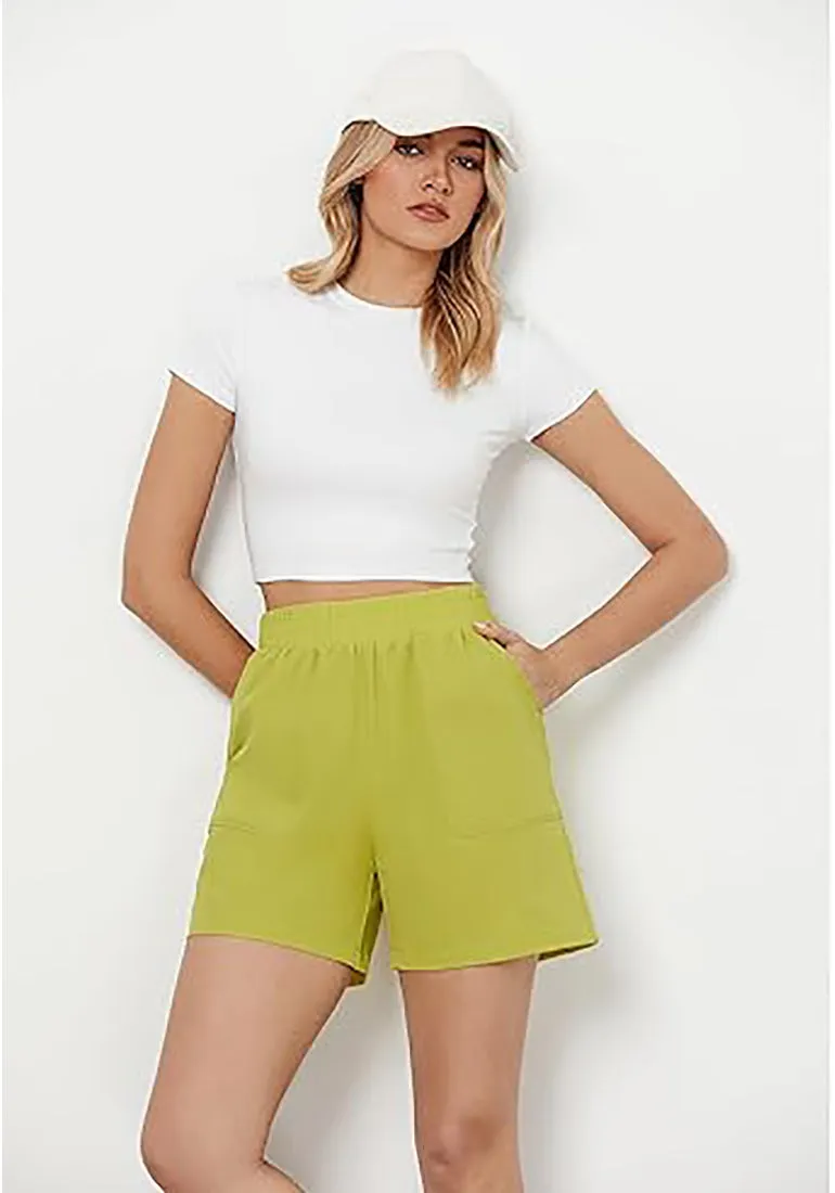 GRAPENT Women's Regular Lounge Casual High Rise Pocket Shorts