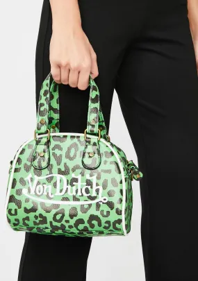 Green Leopard Small Bowling Bag