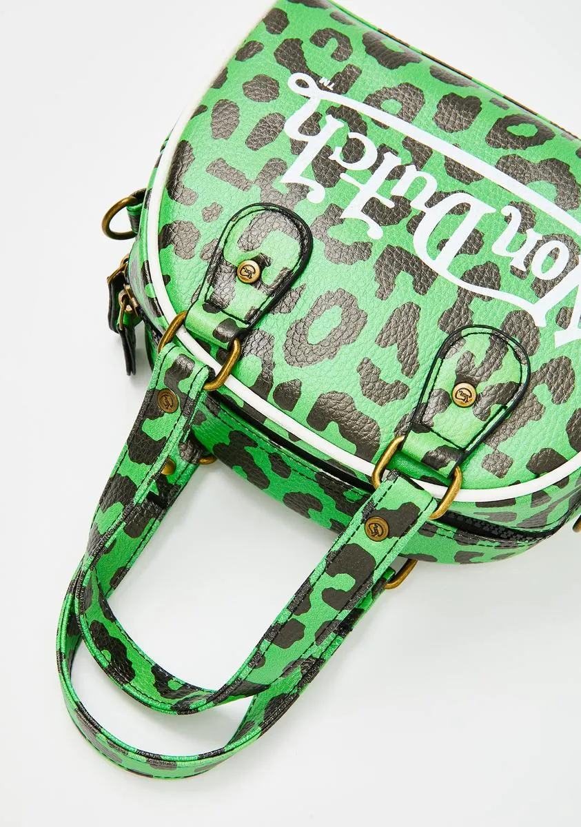 Green Leopard Small Bowling Bag