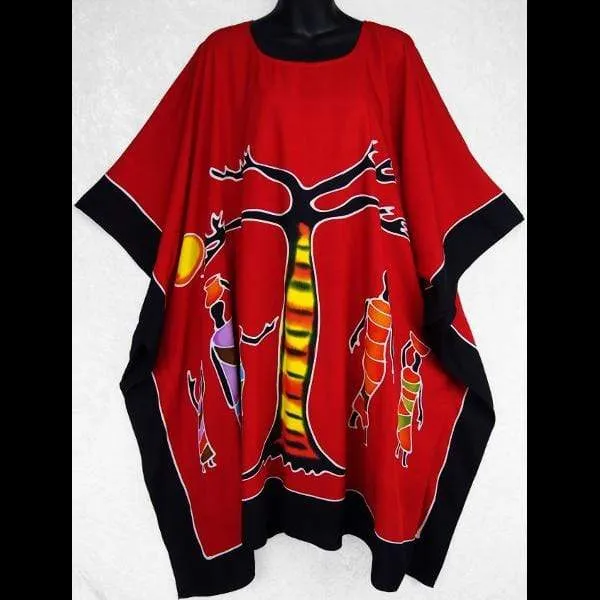 Hand-Painted Batik African Poncho