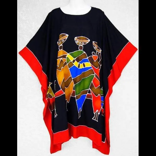 Hand-Painted Batik African Poncho