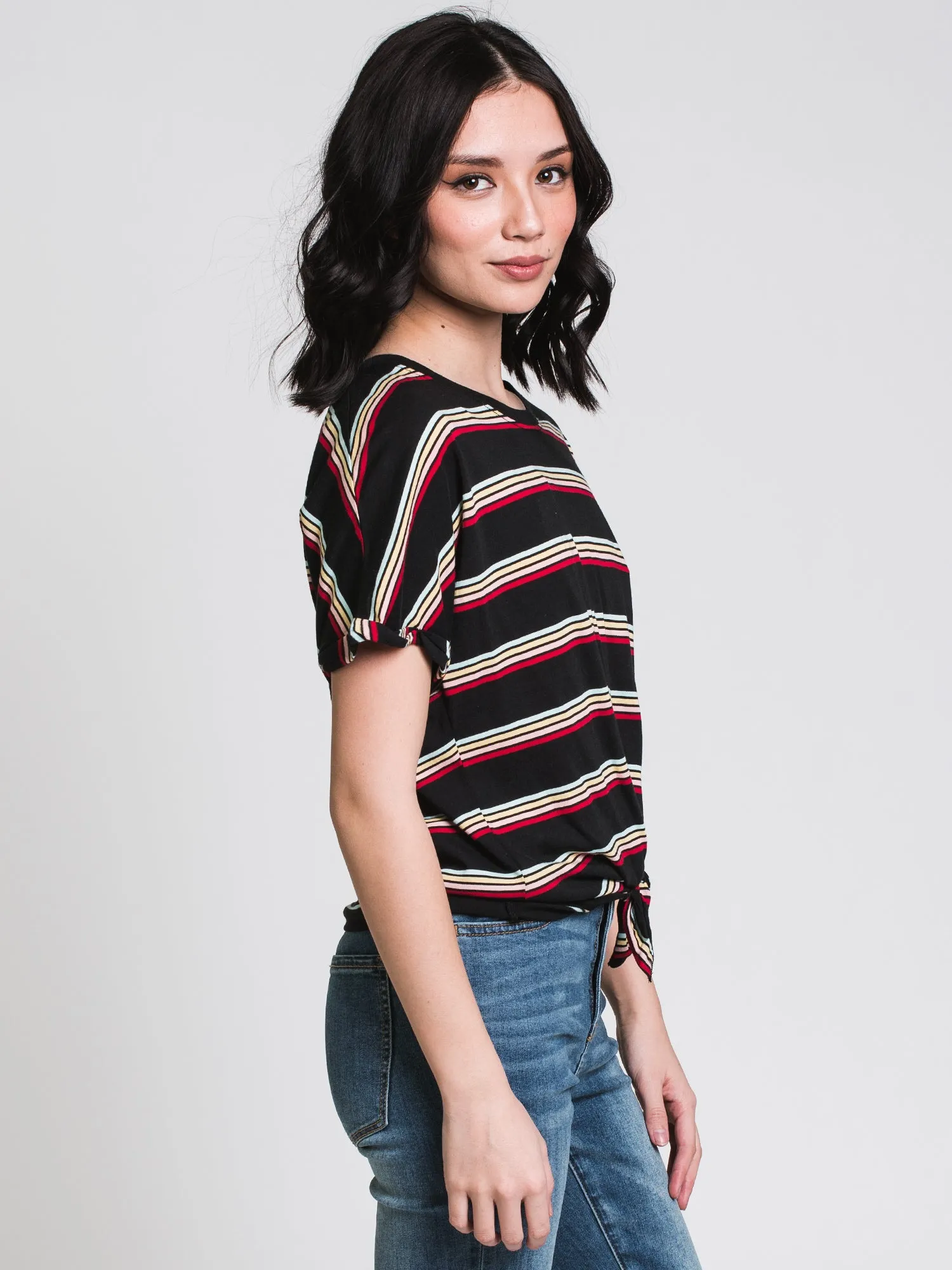 HARLOW LAYLA KNOTTED STRIPE TEE - CLEARANCE