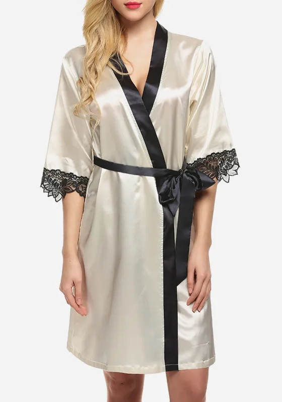 Imogen Lace Satin Kimono