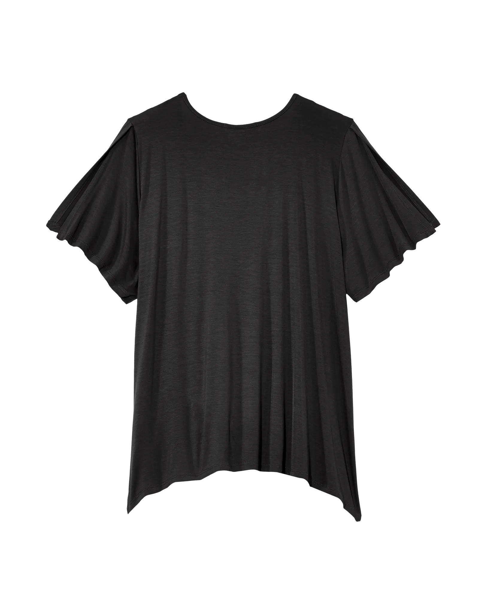 Jasmine Knotted VNeck Tee | Black