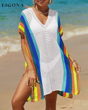 Knit rainbow sun cover-up