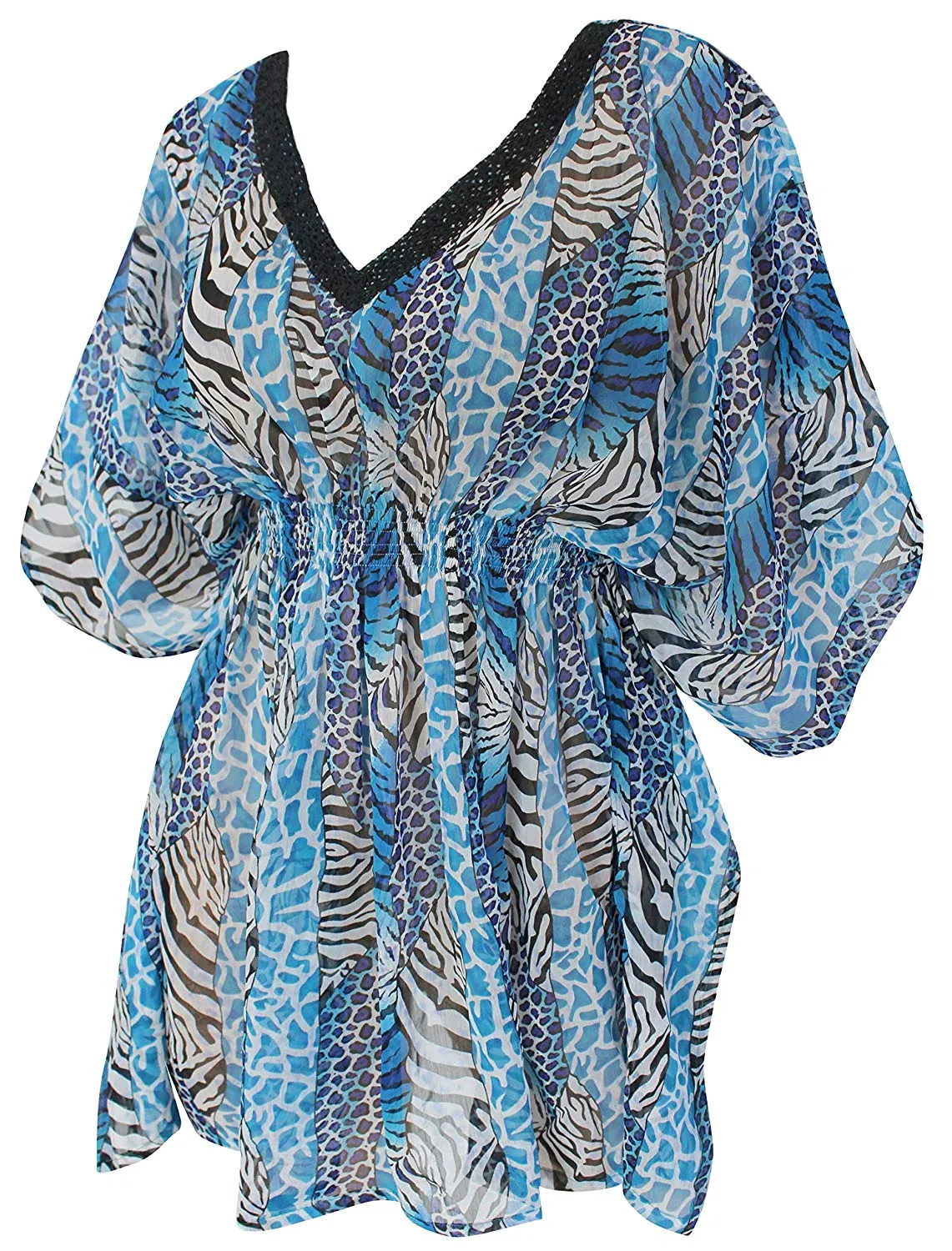 LA LEELA Cover-ups Beach Bikini wear Swimsuit Caftan Dress Women's Printed