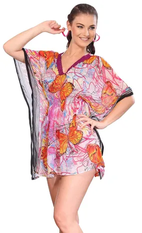 LA LEELA Cover-ups Beach Bikini wear Swimsuit Caftan Dress Women's Printed