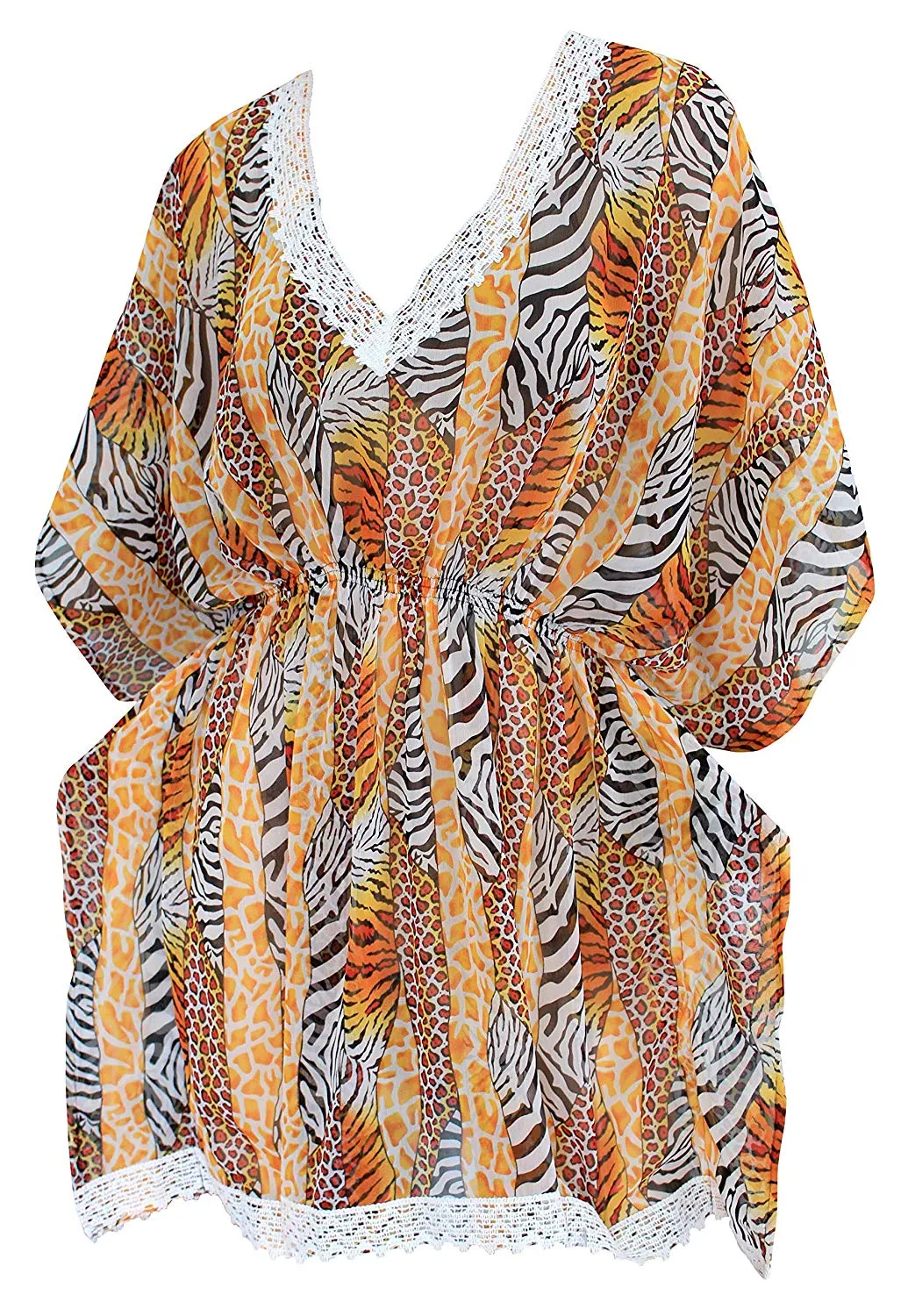 LA LEELA Cover-ups Beach Bikini wear Swimsuit Caftan Dress Women's Printed