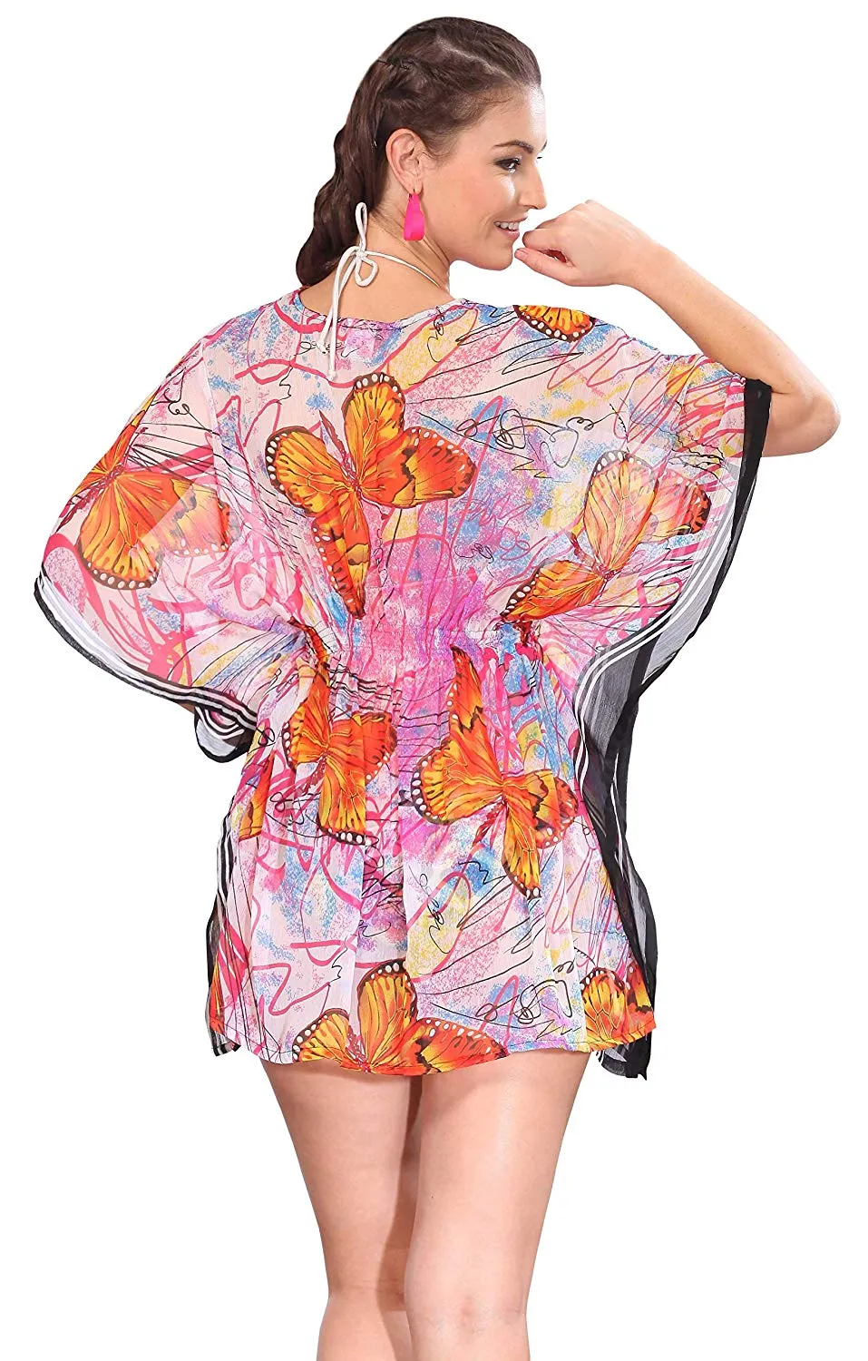 LA LEELA Cover-ups Beach Bikini wear Swimsuit Caftan Dress Women's Printed