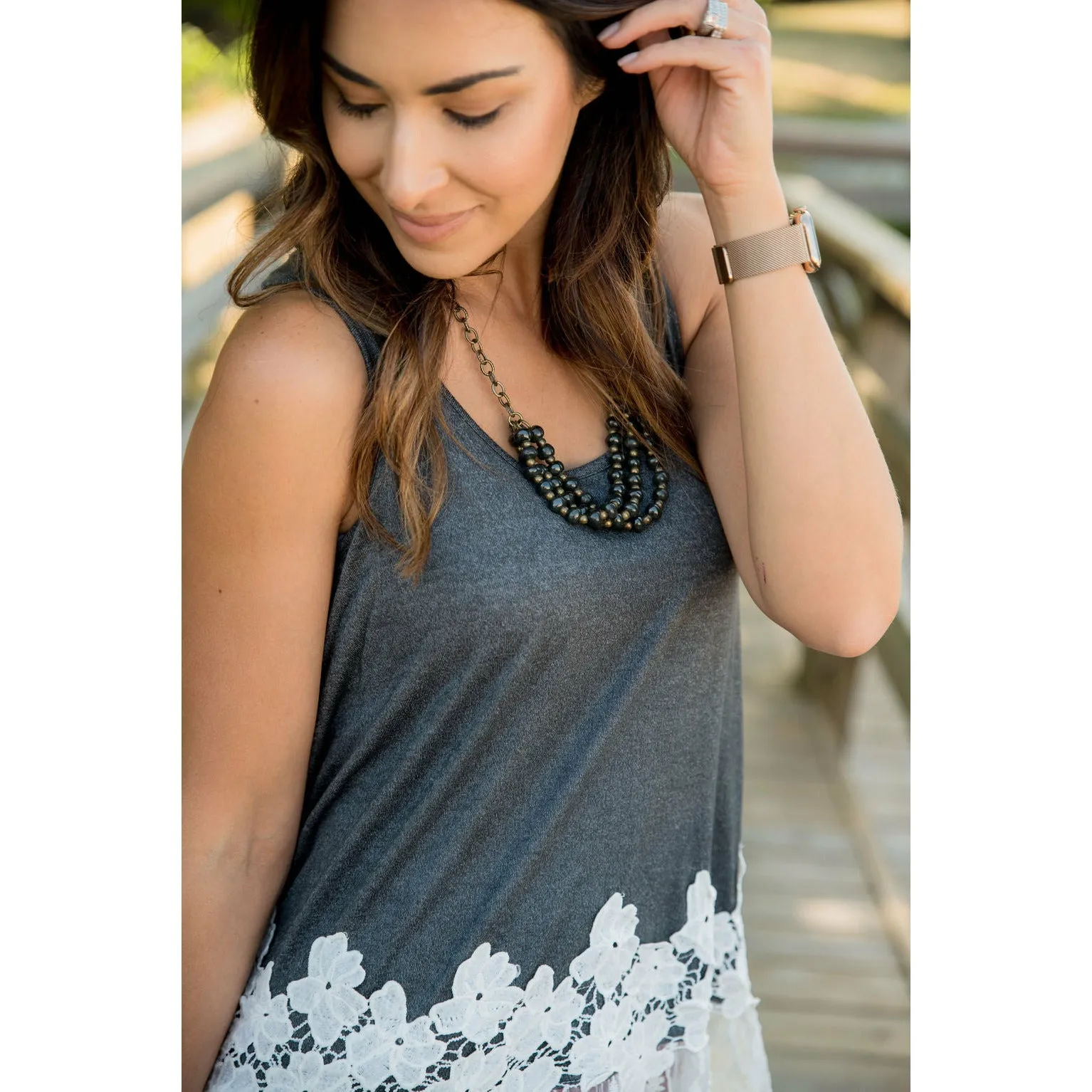 Lace Bottom Tank