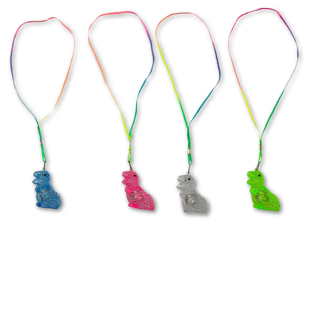 LED Dinosaur Necklace - Assorted Colors (Dozen)