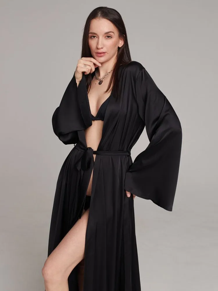 Lightweight Satin Long Dressing Gown