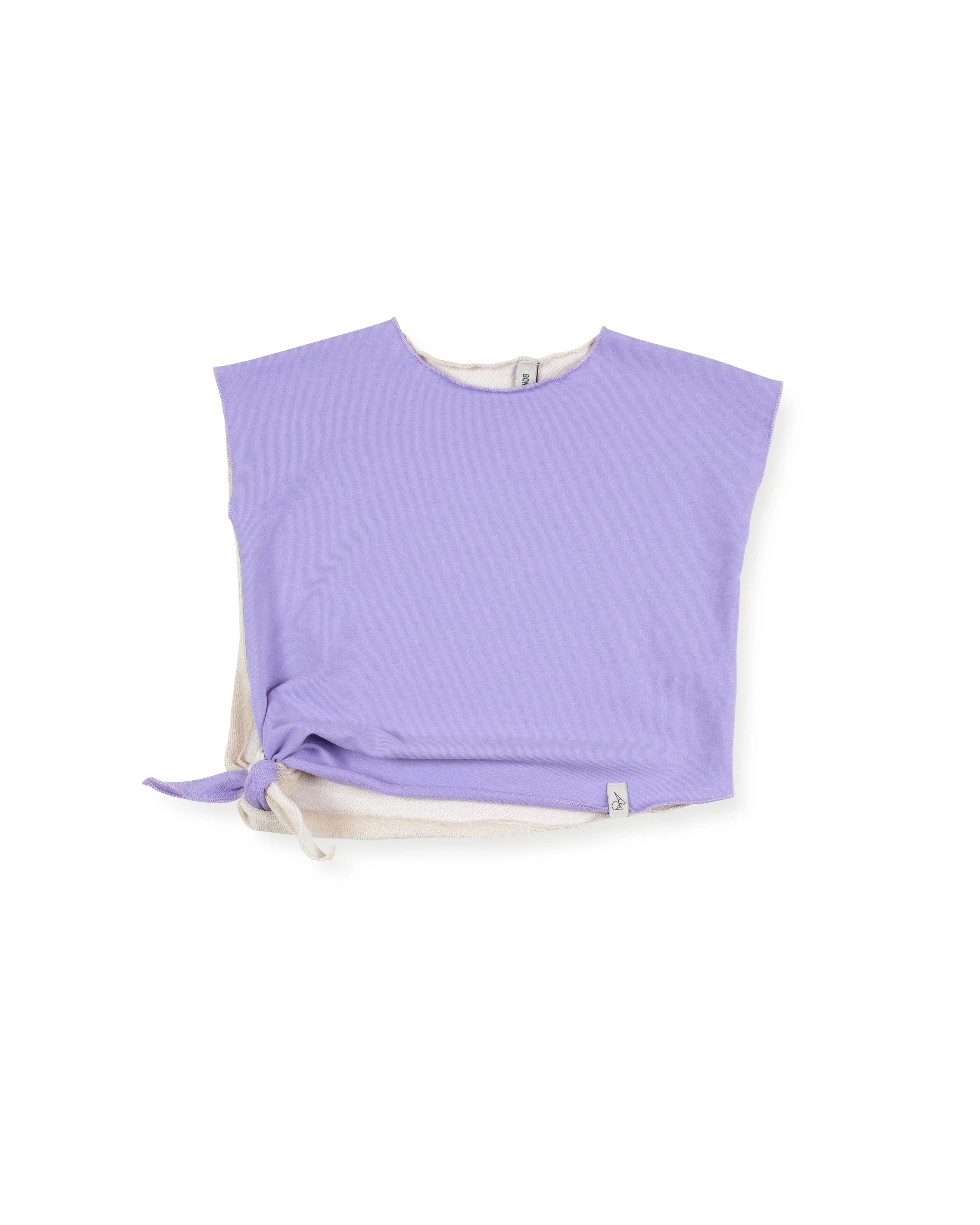 MILLIE KNOTTED T-SHIRT-Lavender/Biscuit