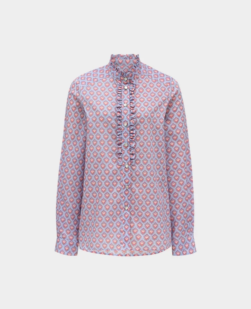 Nehru Collar Frill Shirt