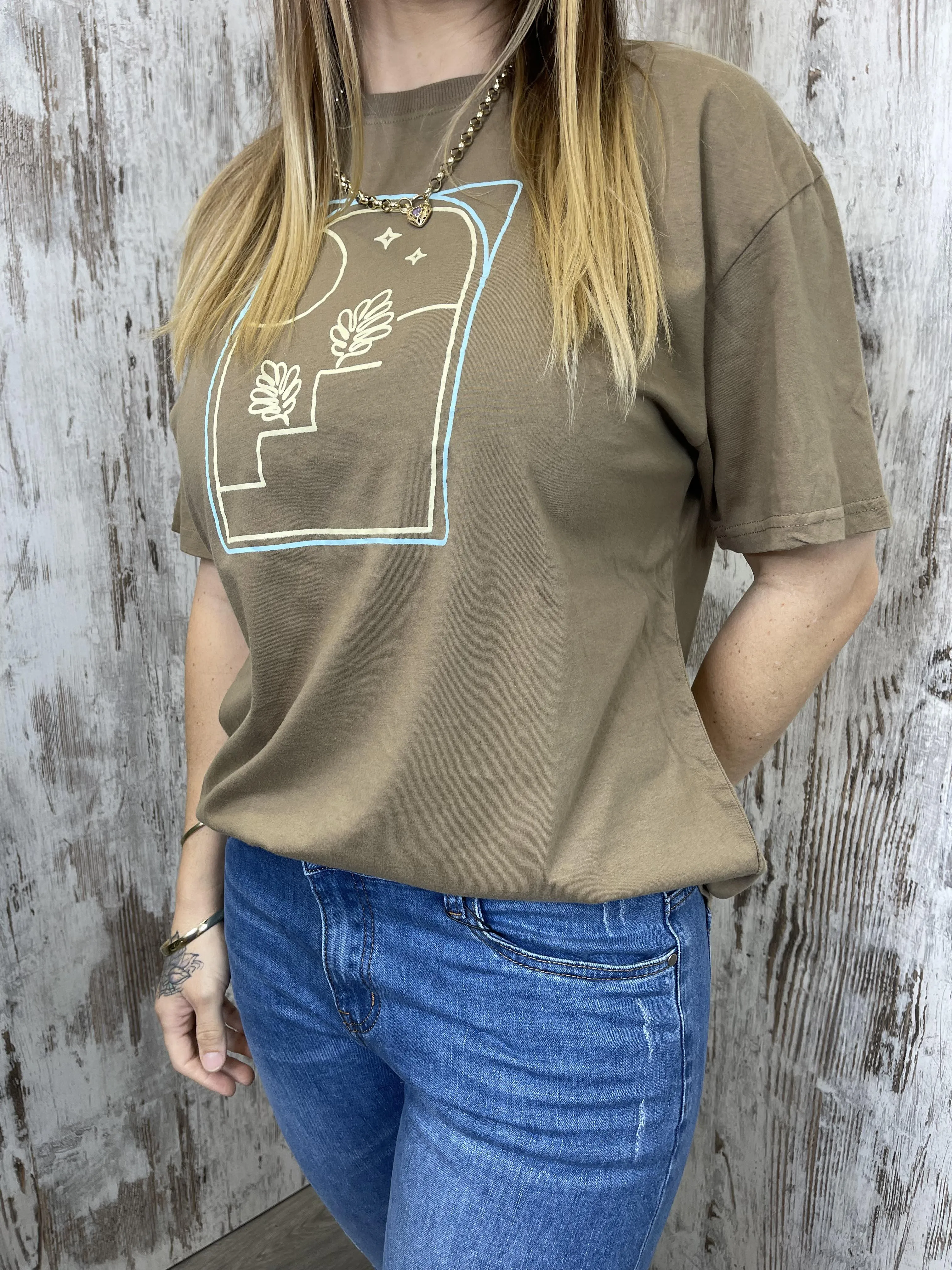 Night Leaves Vintage T-Shirt - Brown