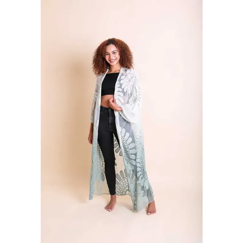 Ombre Bohemian Lace Kimono